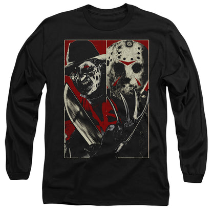 Freddy Vs Jason Vs Mens Long Sleeve Shirt Black Officially Licensed Officially Licensed