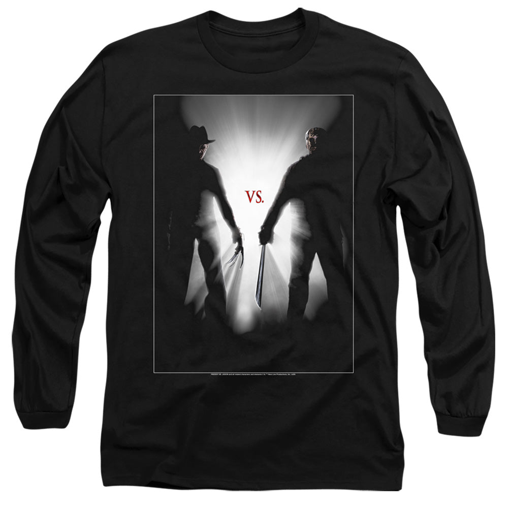 Freddy Vs Jason Silhouettes Mens Long Sleeve Shirt Black Officially Licensed Officially Licensed
