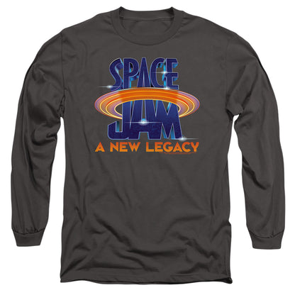 Space Jam 2 Space Jam 2 Logo Mens Long Sleeve Shirt Charcoal Officially Licensed