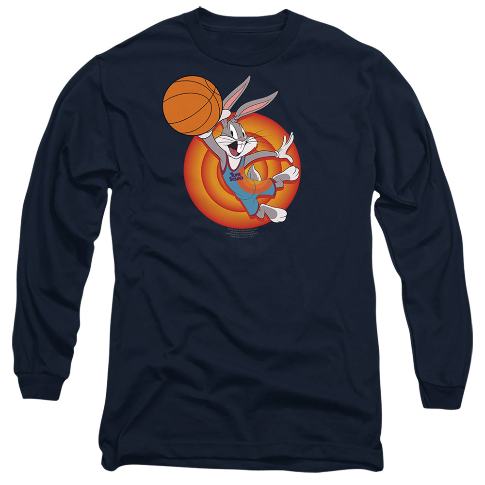 Space Jam 2 Bugs Slam Mens Long Sleeve Shirt Navy Officially Licensed