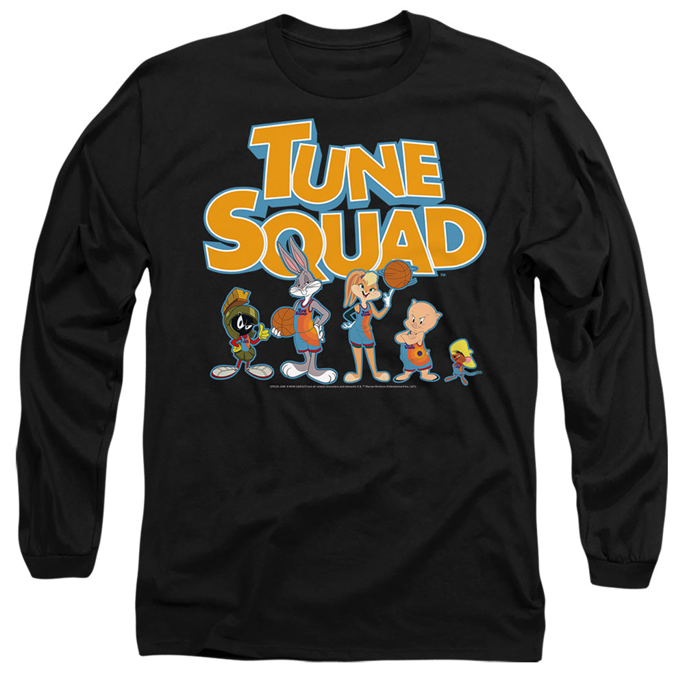 Space Jam 2 Tune Squad Letters Mens Long Sleeve Shirt Black Officially Licensed