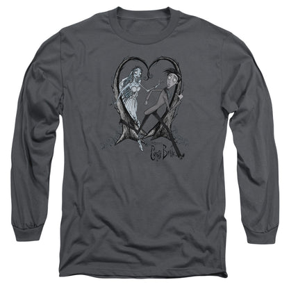 Corpse Bride Runaway Groom Mens Long Sleeve Shirt Charcoal Officially Licensed Officially Licensed