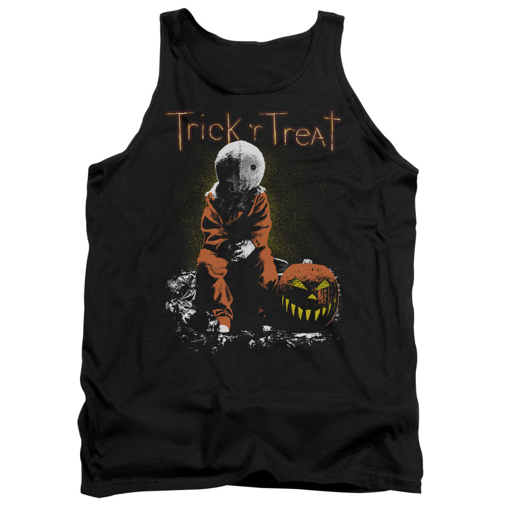 Trick R Treat Sitting Sam Mens Tank Top Shirt Black