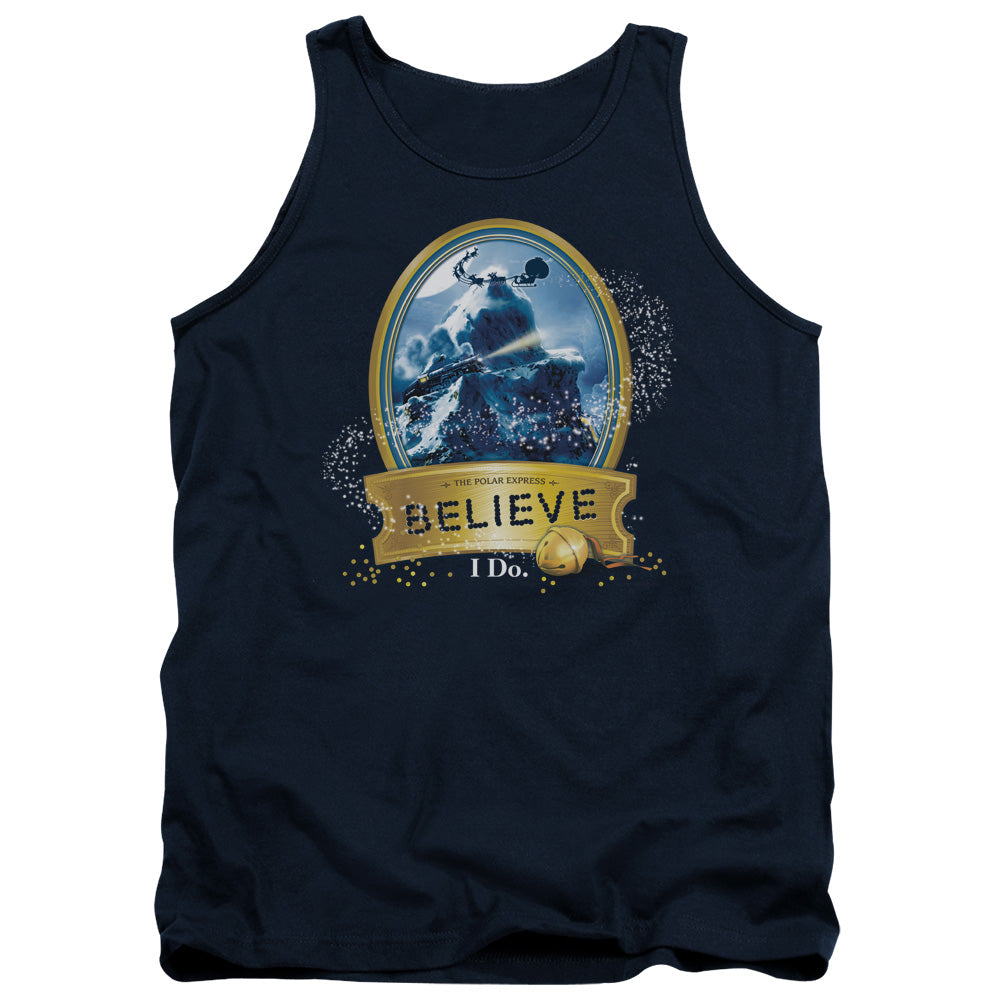 Polar Express True Believer Mens Tank Top Shirt Navy