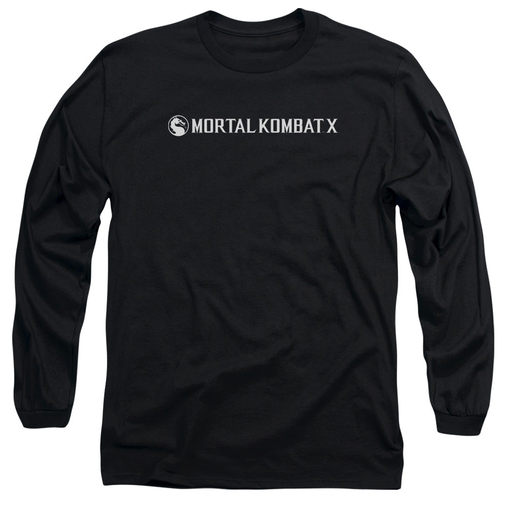 Mortal Kombat X Horizontal Logo Mens Long Sleeve Shirt Black