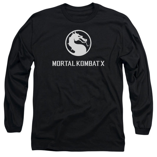 Mortal Kombat X Dragon Logo Mens Long Sleeve Shirt Black