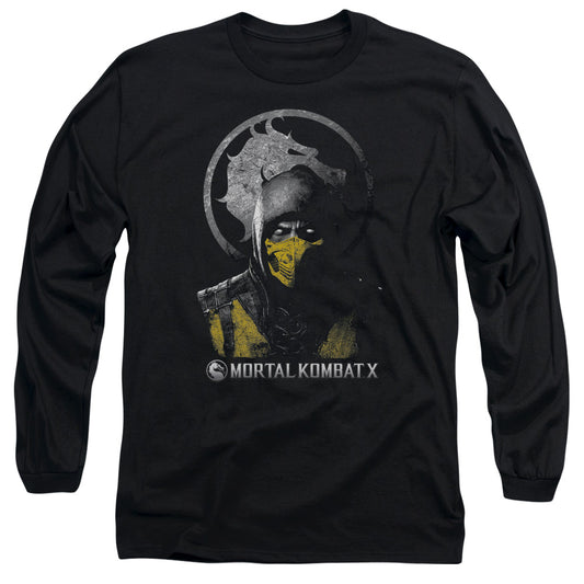 Mortal Kombat X Scorpion Bust Mens Long Sleeve Shirt Black