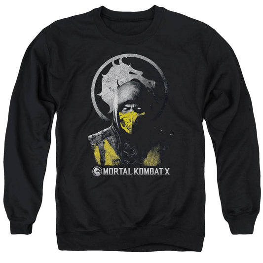 Mortal Kombat X Scorpion Bust Mens Crewneck Sweatshirt Black