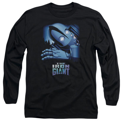 Iron Giant Giant And Hogarth Mens Long Sleeve Shirt Black Officially Licensed