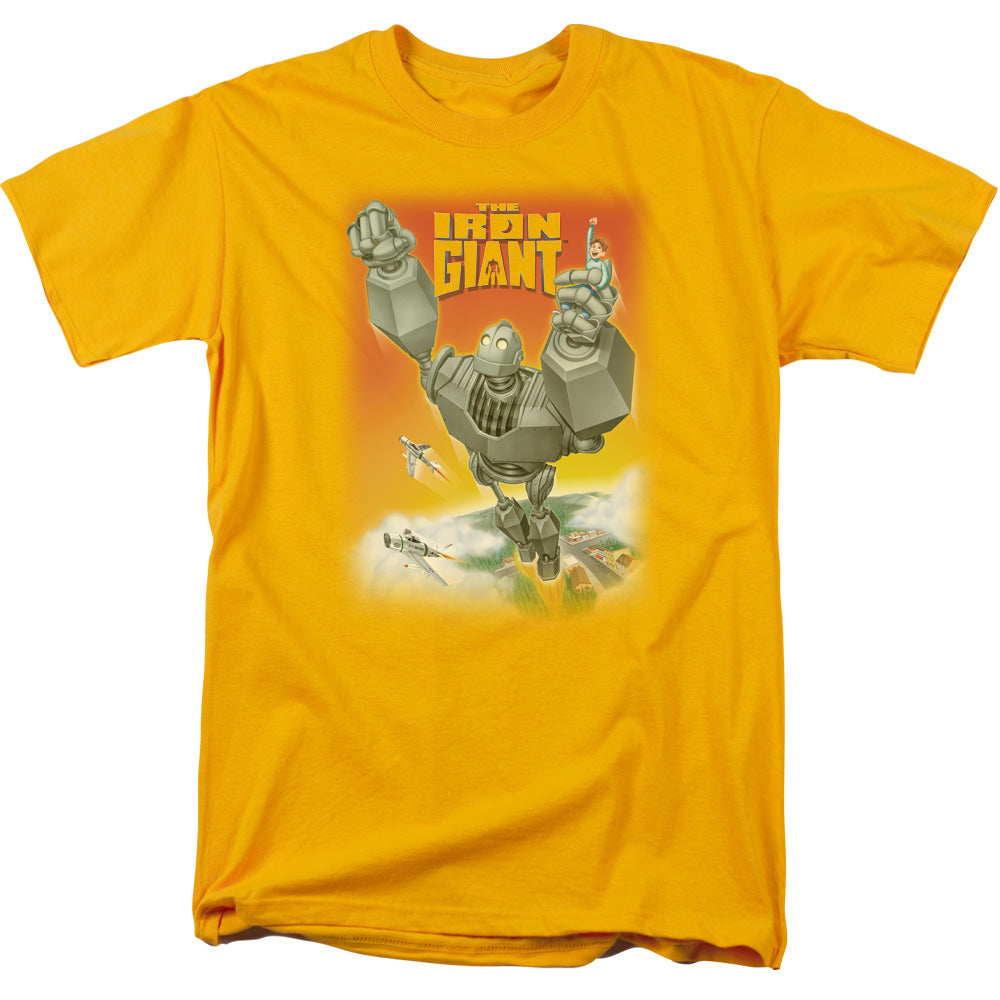 Iron Giant Fly Away Mens T Shirt Gold