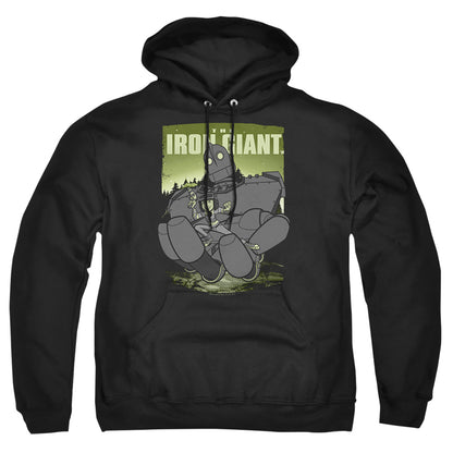 Iron Giant Helping Hand Mens Hoodie Black Officially Licensed