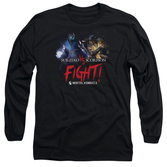 Mortal Kombat X Fight Mens Long Sleeve Shirt Black