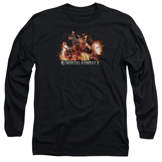 Mortal Kombat X Scorpio Flames Mens Long Sleeve Shirt Black