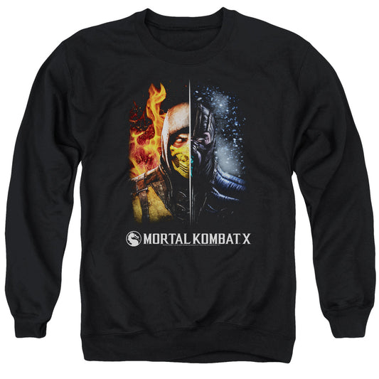 Mortal Kombat Fire And Ice Mens Crewneck Sweatshirt Black