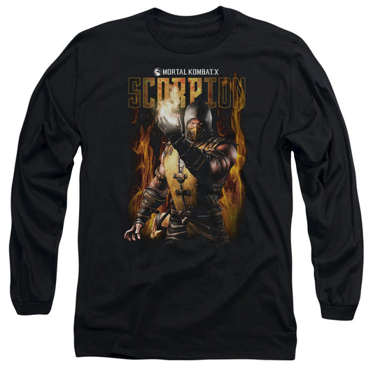 Mortal Kombat Scorpion Mens Long Sleeve Shirt Black