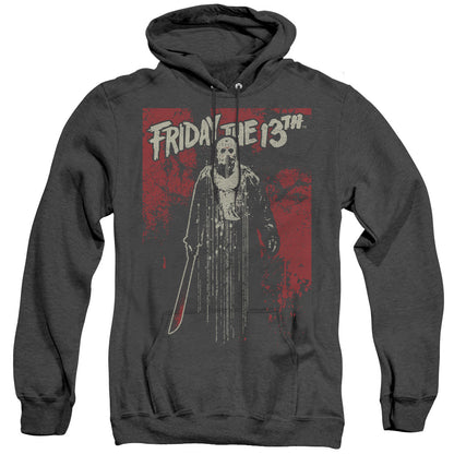 Friday The 13Th Drip Heather Mens Hoodie Black Officially Licensed