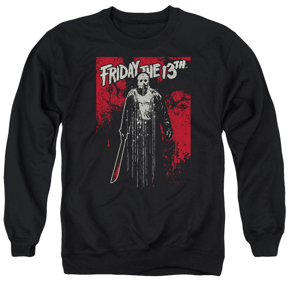 Friday The 13Th Drip Mens Crewneck Sweatshirt Black Officially Licensed