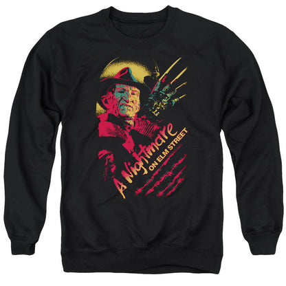 Nightmare On Elm Street Freddy Claws Mens Crewneck Sweatshirt Black Officially Licensed