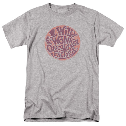 Willy Wonka And The Chocolate Factory Circle Logo Mens T Shirt Athletic Heather Officially Licensed