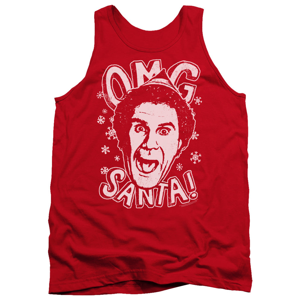 Elf Omg Santa Mens Tank Top Shirt Red