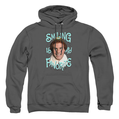 Elf Smiling Mens Hoodie Charcoal Officially Licensed