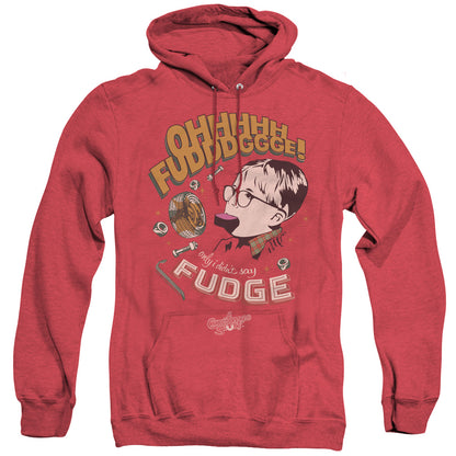 A Christmas Story Fudge Heather Mens Hoodie Red Officially Licensed