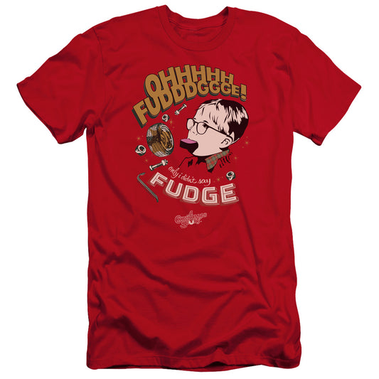 A Christmas Story Fudge Hbo Premium Bella Canvas Slim Fit Mens T Shirt Red