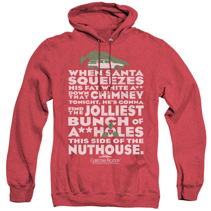 Christmas Vacation Jolliest Bunch Heather Mens Hoodie Red Officially Licensed