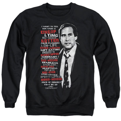 Christmas Vacation Profanities Mens Crewneck Sweatshirt Black Officially Licensed