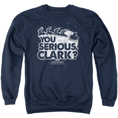 Christmas Vacation You Serious Clark Mens Crewneck Sweatshirt Navy Officially Licensed