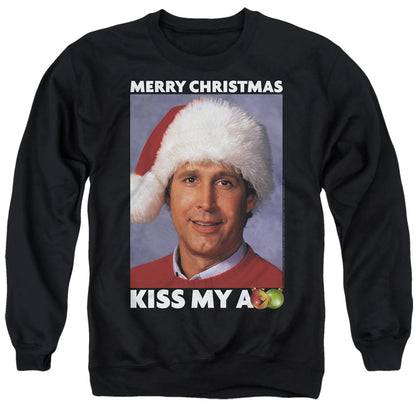 Christmas Vacation Merry Kiss Mens Crewneck Sweatshirt Black Officially Licensed