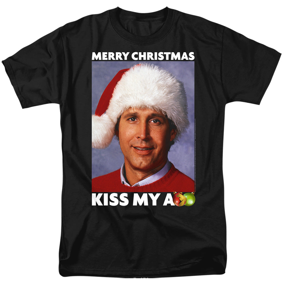 Christmas Vacation Merry Kiss Mens T Shirt Black