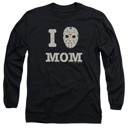 Friday The 13Th Mommas Boy Mens Long Sleeve Shirt Black Officially Licensed Officially Licensed