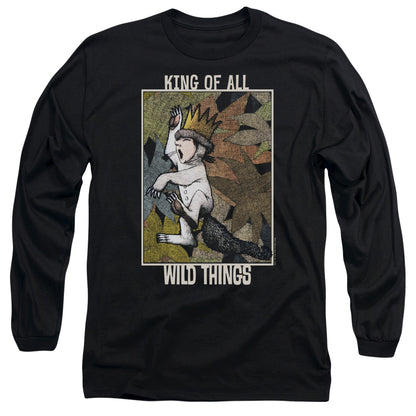 Where The Wild Things Are King Of All Wild Things Mens Long Sleeve Shirt Black Officially Licensed