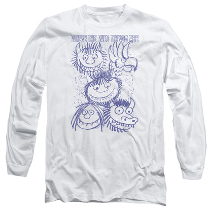 Where The Wild Things Are Wild Sketch Mens Long Sleeve Shirt White Officially Licensed