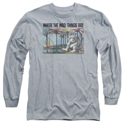 Where The Wild Things Are Cover Art Mens Long Sleeve Shirt Athletic Heather Officially Licensed