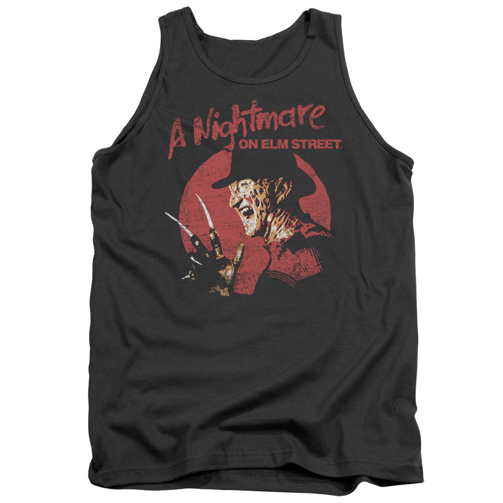 Nightmare On Elm Street Freddy Circle Mens Tank Top Shirt Charcoal