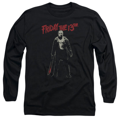 Friday The 13Th Chchch Ahahah Mens Long Sleeve Shirt Black Officially Licensed Officially Licensed