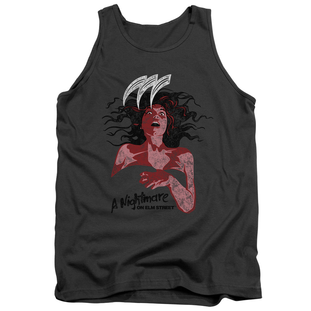 Nightmare On Elm Street Illustrated European Poster Mens Tank Top Shirt Charcoal Officially Licensed