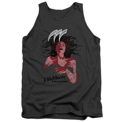 Nightmare On Elm Street Illustrated European Poster Mens Tank Top Shirt Charcoal Officially Licensed