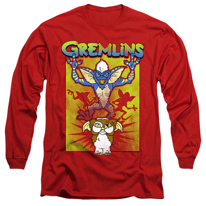 Gremlins Be Afraid Mens Long Sleeve Shirt Red Officially Licensed Officially Licensed