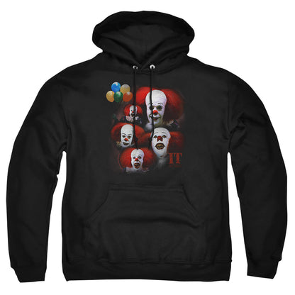 It 1990 Many Faces Of Pennywise Mens Hoodie Black Officially Licensed