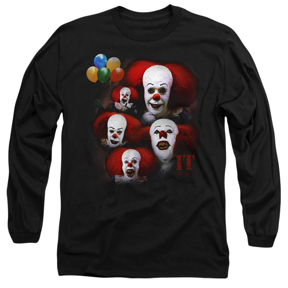 It 1990 Many Faces Of Pennywise Mens Long Sleeve Shirt Black Officially Licensed Officially Licensed