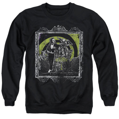 Beetlejuice Here Lies Mens Crewneck Sweatshirt Black Officially Licensed