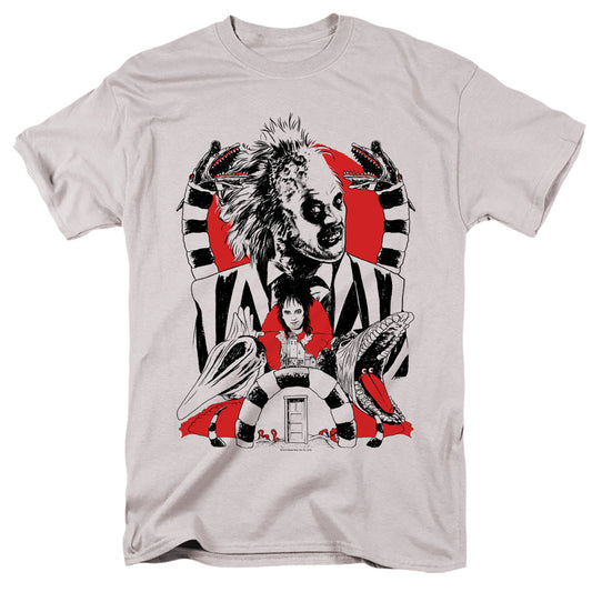 Beetlejuice Beetlejuice Collage Mens T Shirt Silver