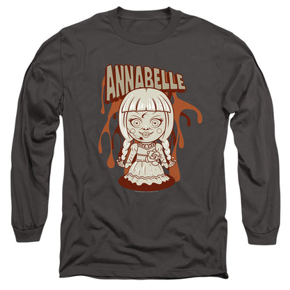 Annabelle Annabelle Illustration Mens Long Sleeve Shirt Charcoal Officially Licensed