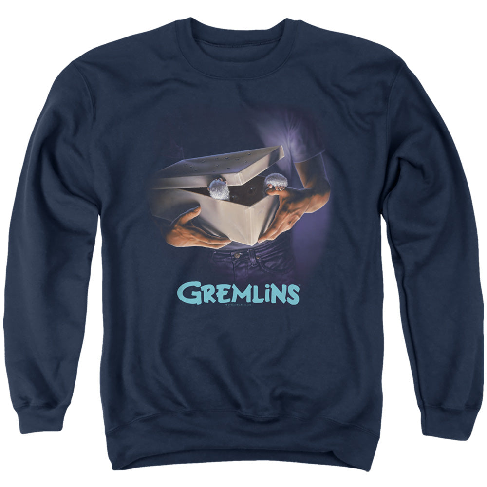Gremlins Original Poster Mens Crewneck Sweatshirt Navy Officially Licensed