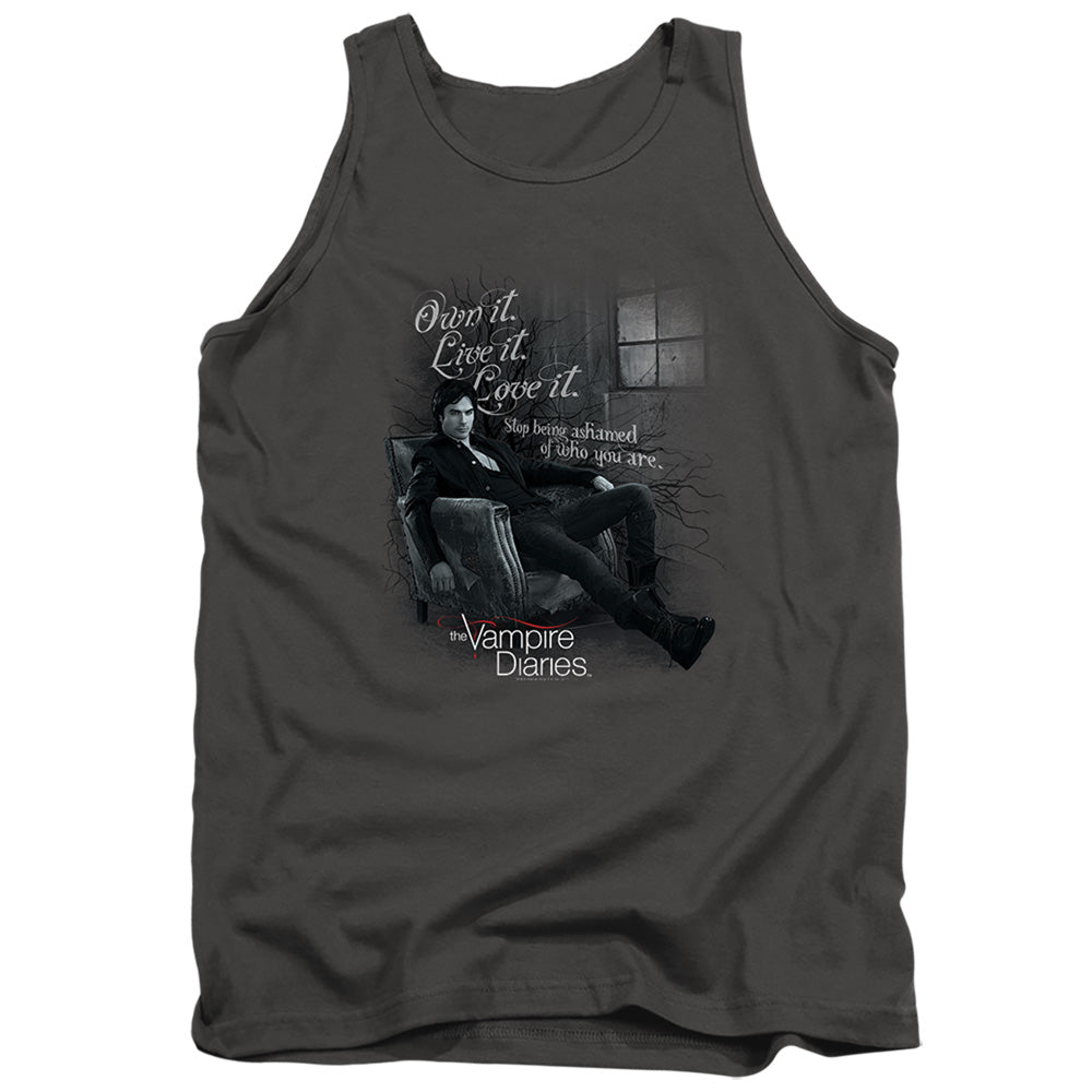 Vampire Diaries Be Yourself Mens Tank Top Shirt Charcoal