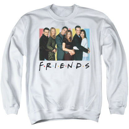 Friends Cast Logo Mens Crewneck Sweatshirt White