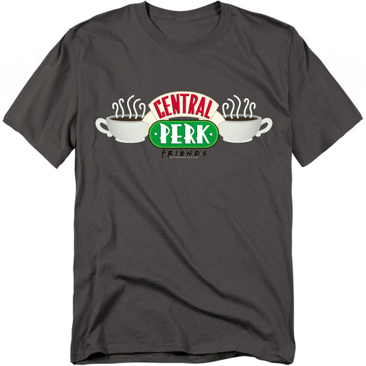 Friends Central Perk Logo Mens T Shirt Charcoal